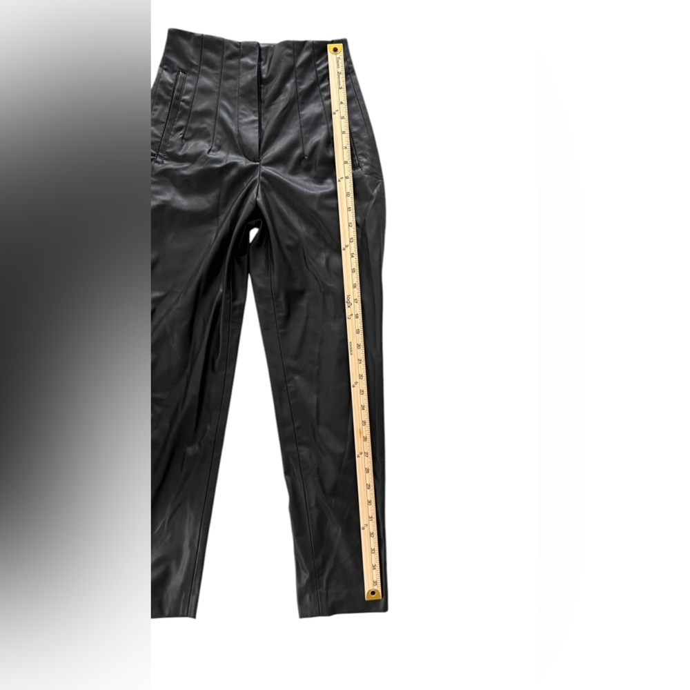 NWT Zara faux leather straight leg pants XS - Picture 7 of 10